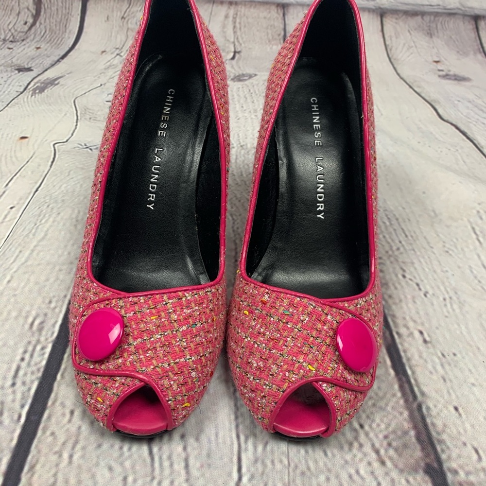Chinese Laundry Pink Peep Toe Heels